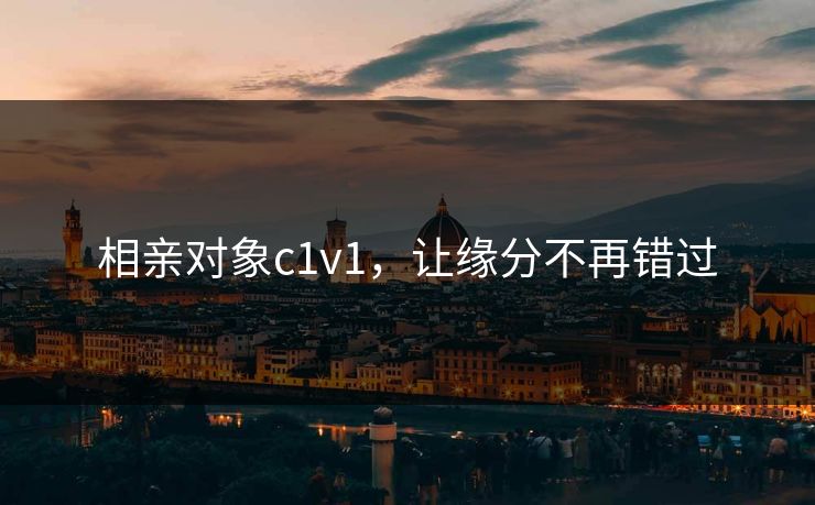 相亲对象c1v1，让缘分不再错过