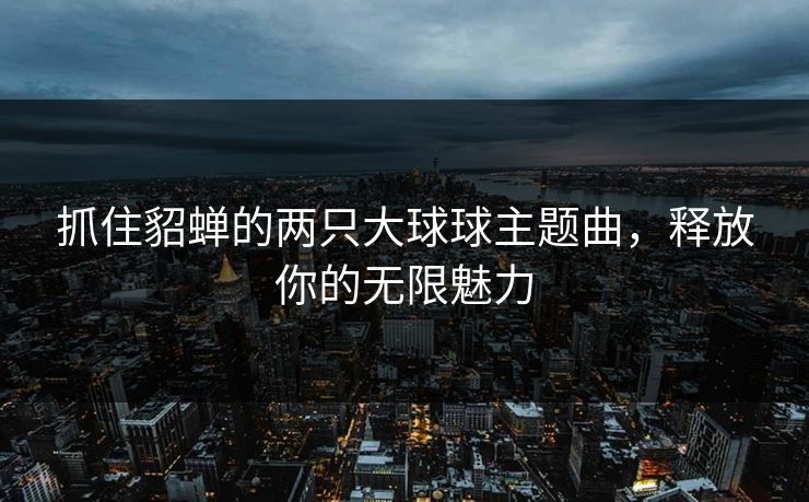 抓住貂蝉的两只大球球主题曲，释放你的无限魅力